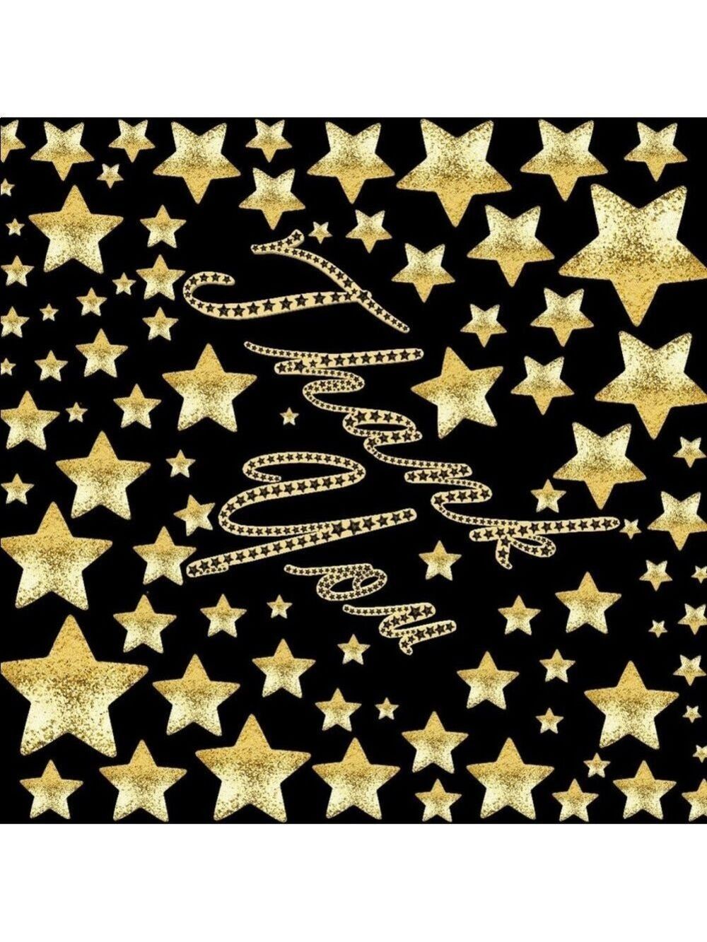 100 (2x2 Inch) Diamond Stickers, Black and Gold Star High Gloss, Thank You - Picture 2 of 2